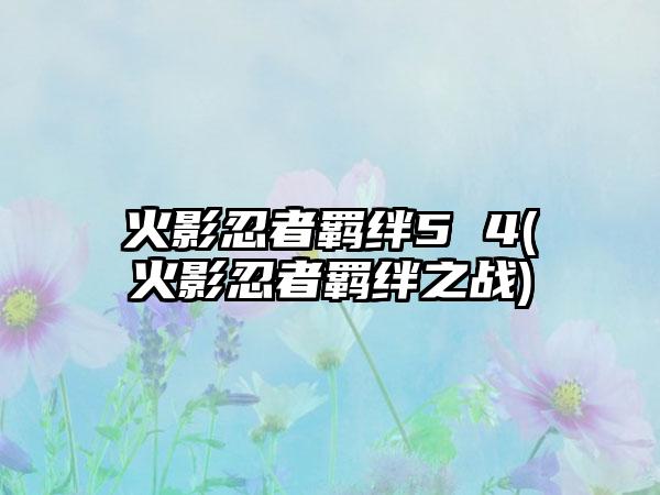 火影忍者羁绊5 4(火影忍者羁绊之战)