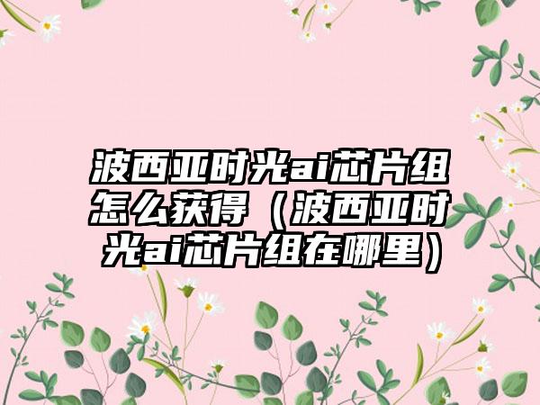 波西亚时光ai芯片组怎么获得（波西亚时光ai芯片组在哪里）