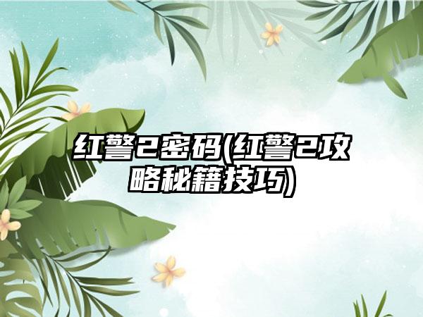 红警2密码(红警2攻略秘籍技巧)