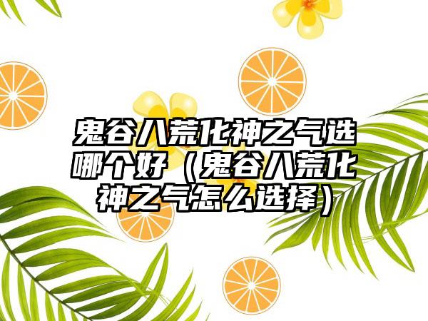 鬼谷八荒化神之气选哪个好（鬼谷八荒化神之气怎么选择）