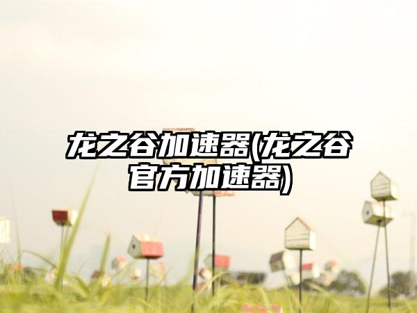 龙之谷加速器(龙之谷官方加速器)