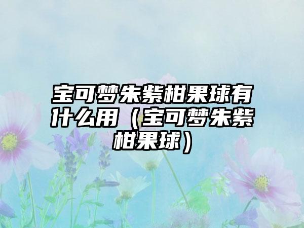 宝可梦朱紫柑果球有什么用（宝可梦朱紫柑果球）