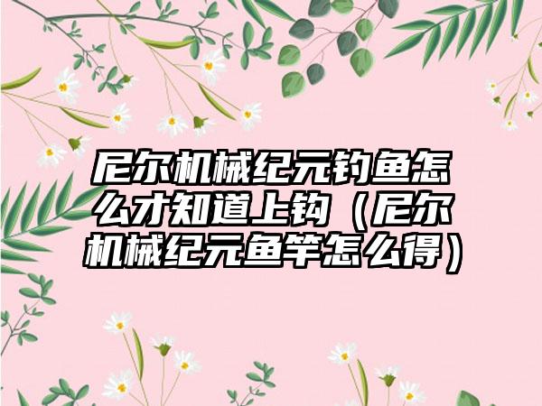 尼尔机械纪元钓鱼怎么才知道上钩（尼尔机械纪元鱼竿怎么得）