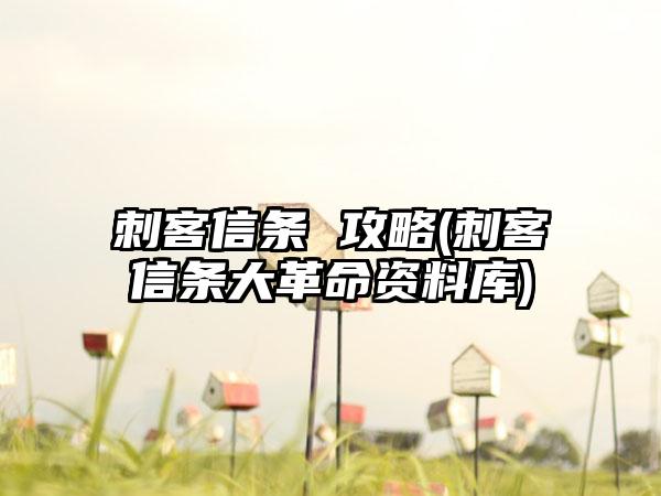 刺客信条 攻略(刺客信条大革命资料库)