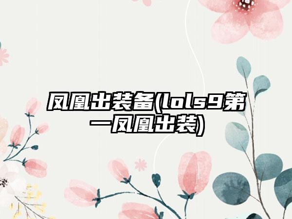 凤凰出装备(lols9第一凤凰出装)