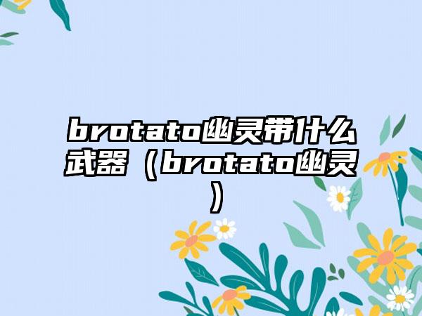 brotato幽灵带什么武器（brotato幽灵）