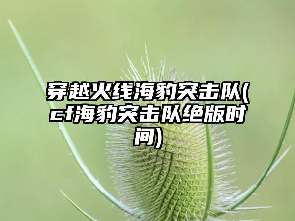 穿越火线海豹突击队(cf海豹突击队绝版时间)