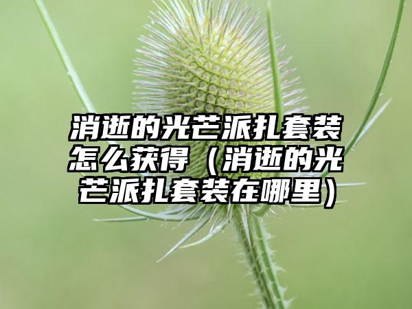 消逝的光芒派扎套装怎么获得（消逝的光芒派扎套装在哪里）