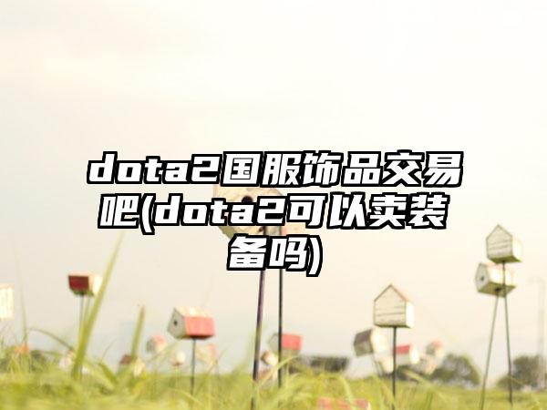 dota2国服饰品交易吧(dota2可以卖装备吗)