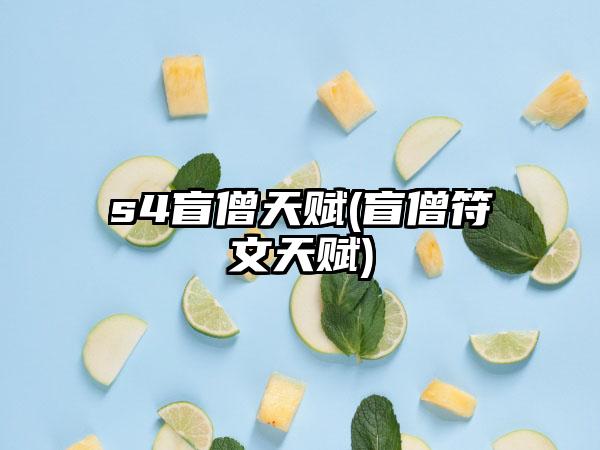 s4盲僧天赋(盲僧符文天赋)