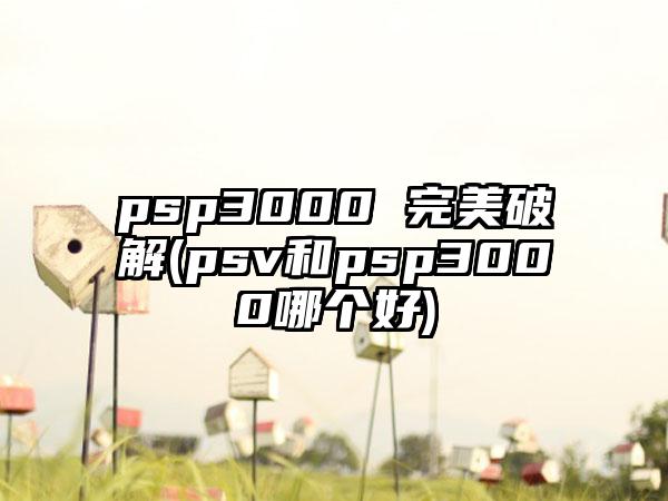 psp3000 完美破解(psv和psp3000哪个好)