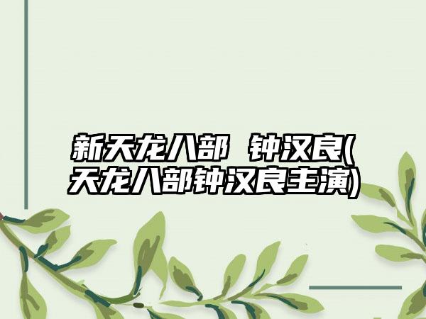 新天龙八部 钟汉良(天龙八部钟汉良主演)