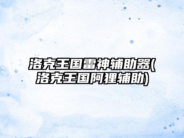洛克王国雷神辅助器(洛克王国阿狸辅助)