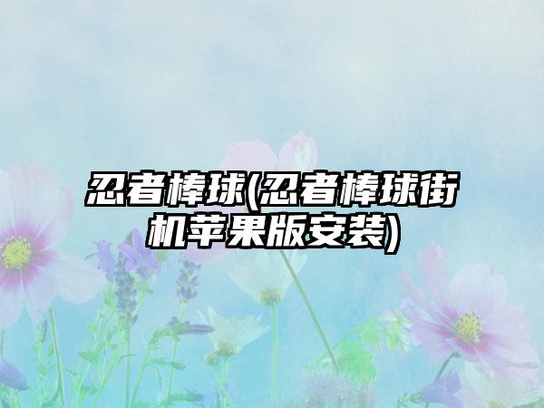 忍者棒球(忍者棒球街机苹果版安装)