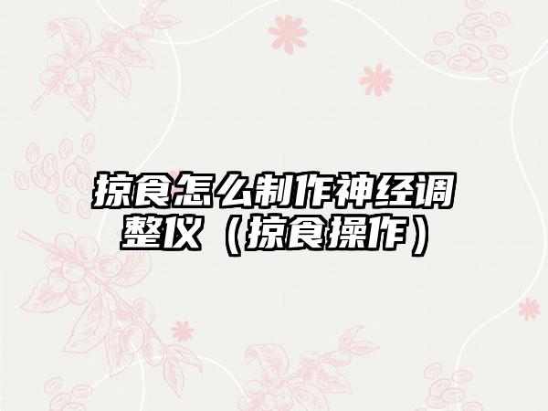 掠食怎么制作神经调整仪（掠食操作）