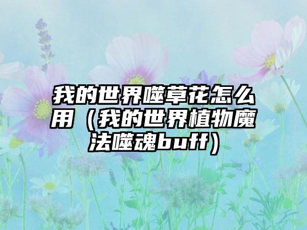 我的世界噬草花怎么用（我的世界植物魔法噬魂buff）