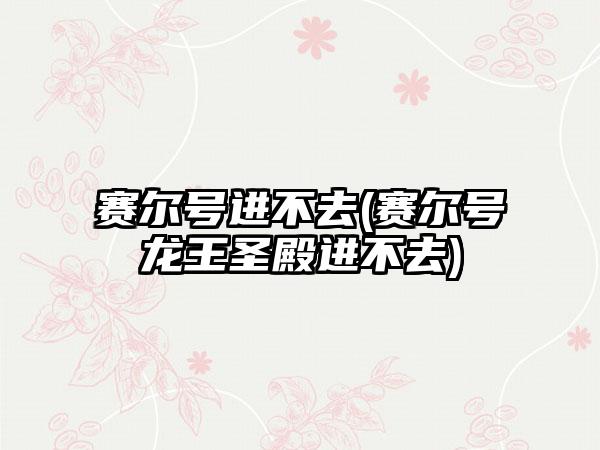 赛尔号进不去(赛尔号龙王圣殿进不去)