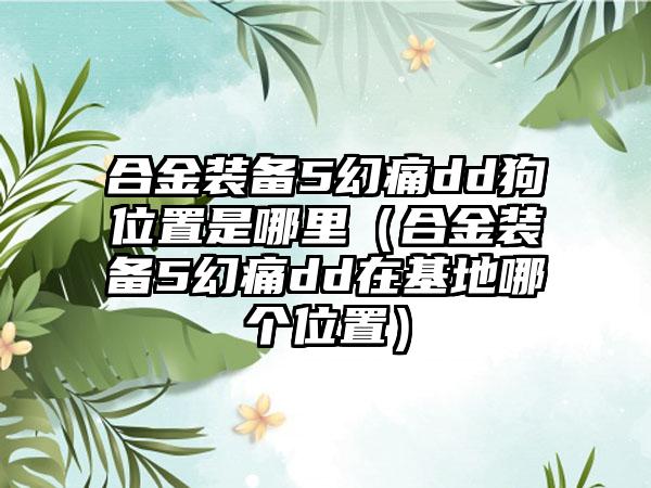 合金装备5幻痛dd狗位置是哪里（合金装备5幻痛dd在基地哪个位置）
