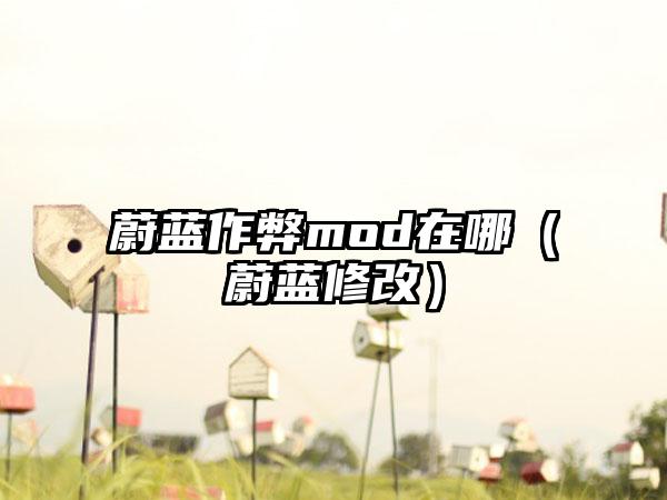 蔚蓝作弊mod在哪（蔚蓝修改）