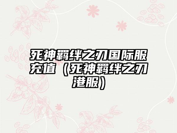 死神羁绊之刃国际服充值（死神羁绊之刃港服）