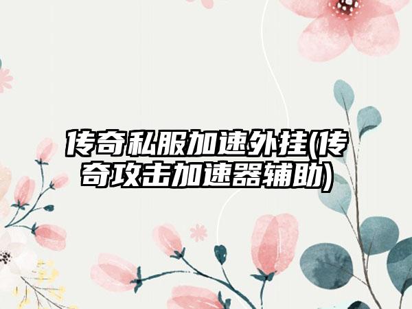 传奇私服加速外挂(传奇攻击加速器辅助)