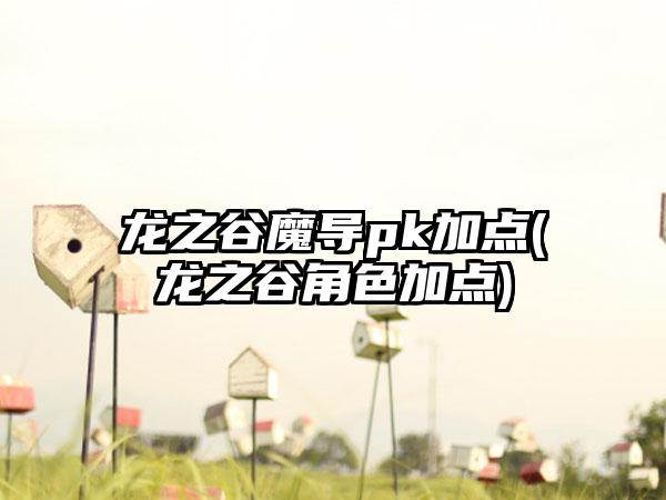 龙之谷魔导pk加点(龙之谷角色加点)