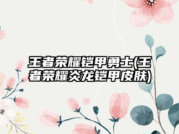 王者荣耀铠甲勇士(王者荣耀炎龙铠甲皮肤)