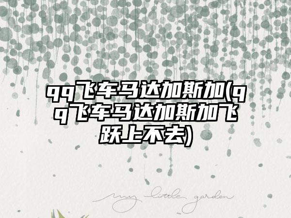 qq飞车马达加斯加(qq飞车马达加斯加飞跃上不去)