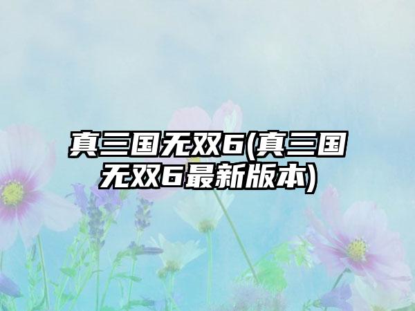 真三国无双6(真三国无双6最新版本)