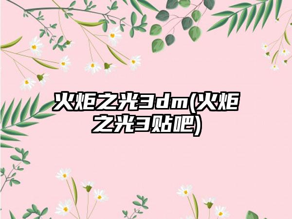 火炬之光3dm(火炬之光3贴吧)