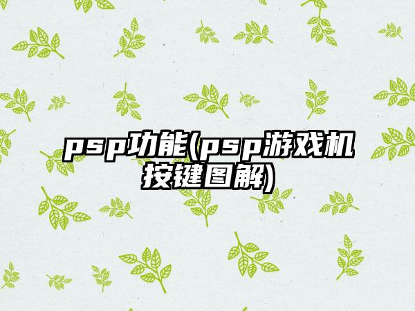 psp功能(psp游戏机按键图解)