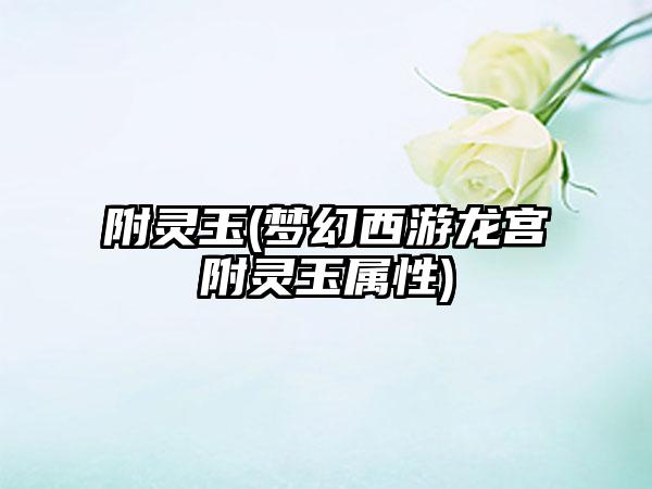 附灵玉(梦幻西游龙宫附灵玉属性)