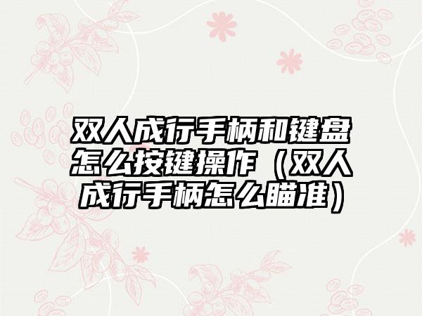 双人成行手柄和键盘怎么按键操作（双人成行手柄怎么瞄准）
