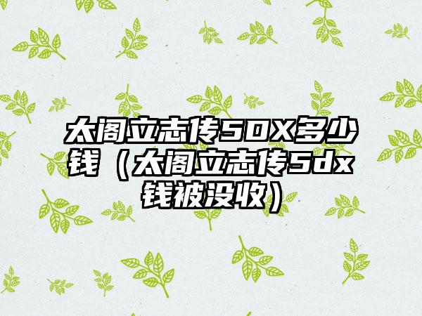 太阁立志传5DX多少钱（太阁立志传5dx钱被没收）