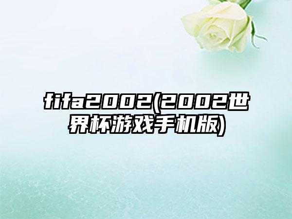 fifa2002(2002世界杯游戏手机版)