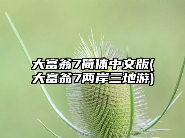 大富翁7简体中文版(大富翁7两岸三地游)