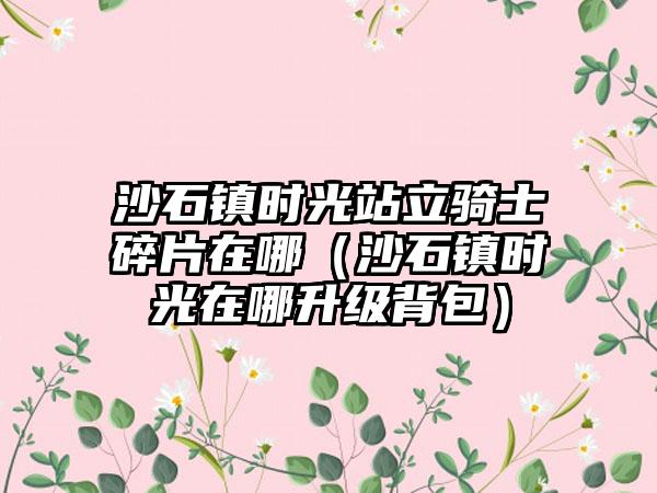 沙石镇时光站立骑士碎片在哪（沙石镇时光在哪升级背包）