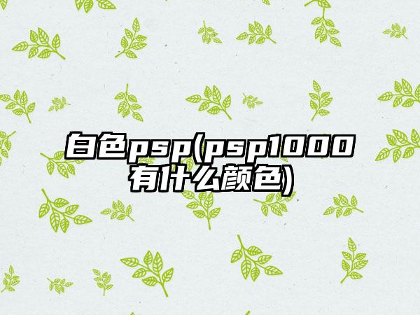 白色psp(psp1000有什么颜色)