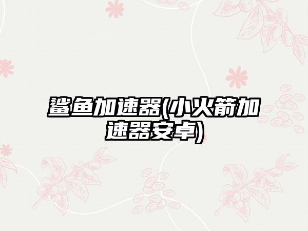 鲨鱼加速器(小火箭加速器安卓)