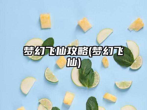 梦幻飞仙攻略(梦幻飞仙)