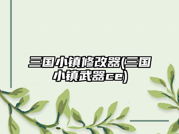 三国小镇修改器(三国小镇武器ce)