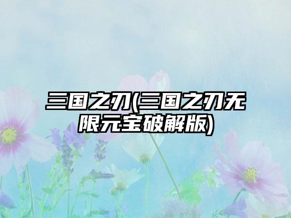 三国之刃(三国之刃无限元宝破解版)