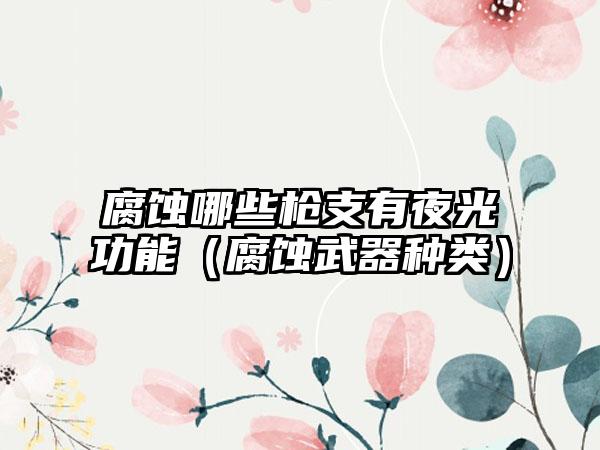 腐蚀哪些枪支有夜光功能（腐蚀武器种类）