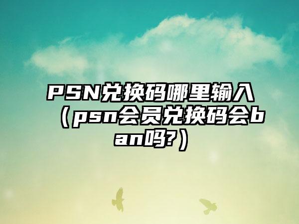PSN兑换码哪里输入（psn会员兑换码会ban吗?）