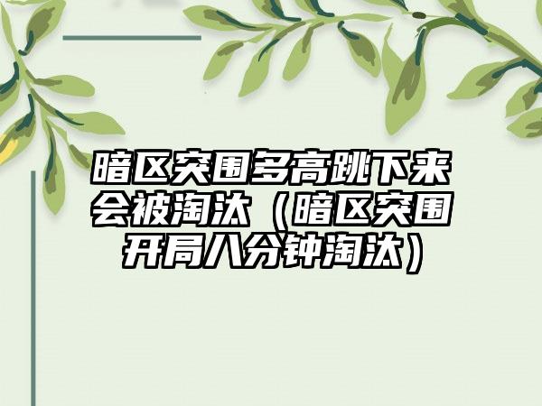 暗区突围多高跳下来会被淘汰（暗区突围开局八分钟淘汰）