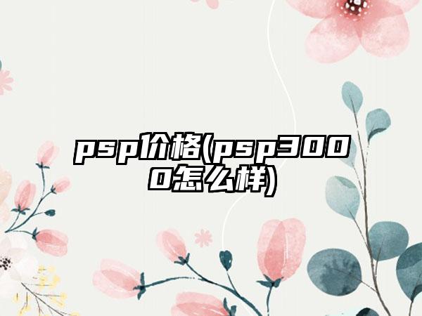 psp价格(psp3000怎么样)