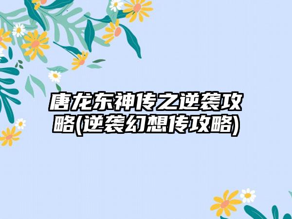 唐龙东神传之逆袭攻略(逆袭幻想传攻略)