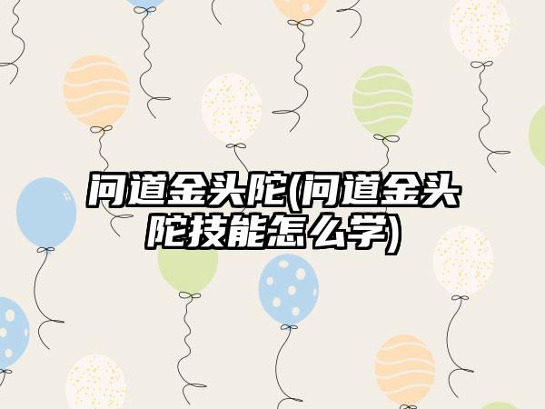 问道金头陀(问道金头陀技能怎么学)