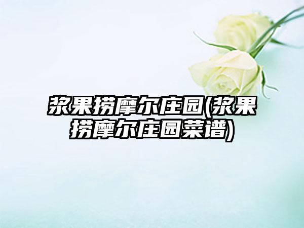 浆果捞摩尔庄园(浆果捞摩尔庄园菜谱)