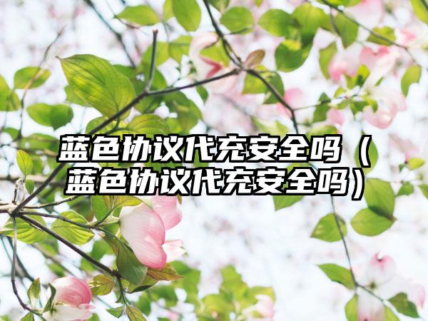 蓝色协议代充安全吗（蓝色协议代充安全吗）